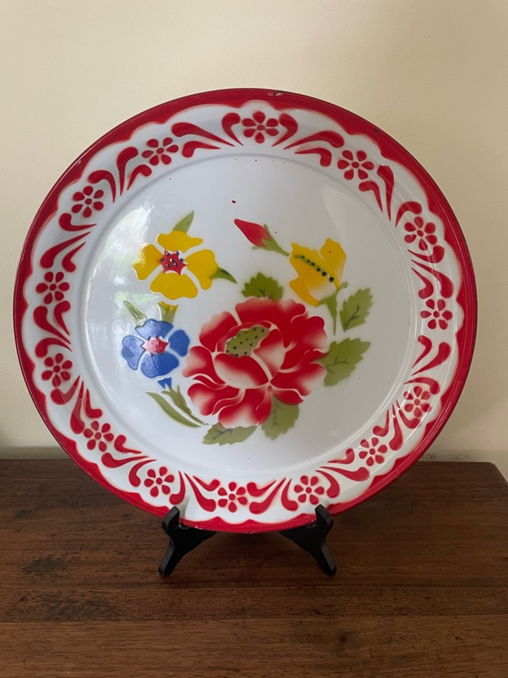 Vintage Floral Flowers Round Platter
